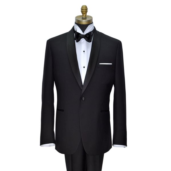 BLACK SHAWL LAPEL MODERN FIT TUXEDO - COAT AND PANTS SET