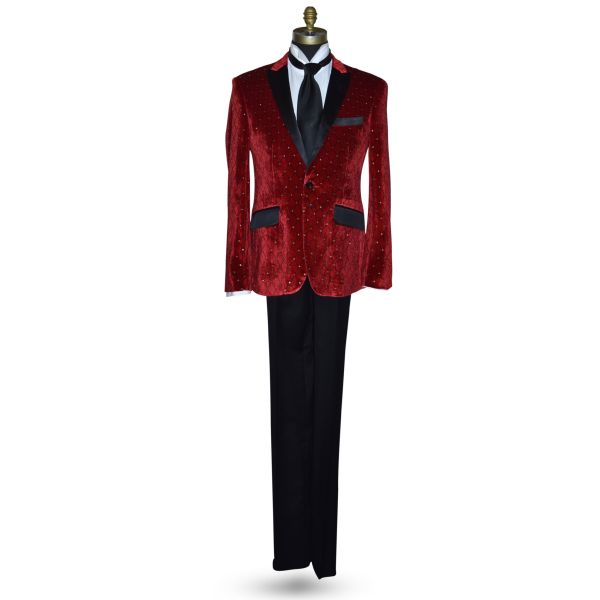 Persimmon Velvet Tuxedo Ensemble