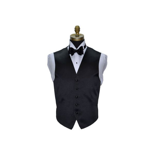 Black Satin Tuxedo Vest