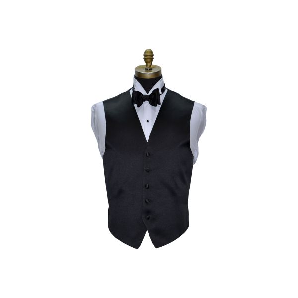 Black Satin Tuxedo Vest