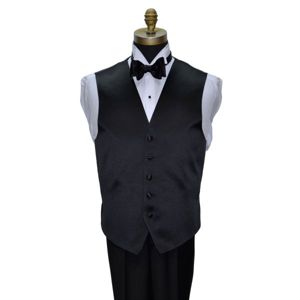 Black Satin Tuxedo Vest