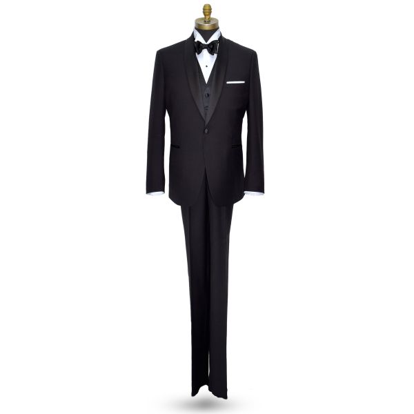 BLACK SHAWL LAPEL MODERN FIT TUXEDO - COAT AND PANTS SET