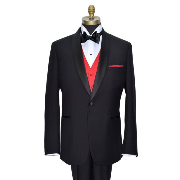 BLACK SHAWL LAPEL MODERN FIT TUXEDO - COAT AND PANTS SET