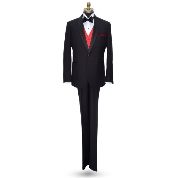 BLACK SHAWL LAPEL MODERN FIT TUXEDO - COAT AND PANTS SET