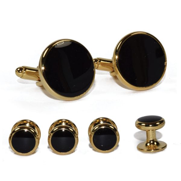 Classic Black Cufflinks and Studs Set