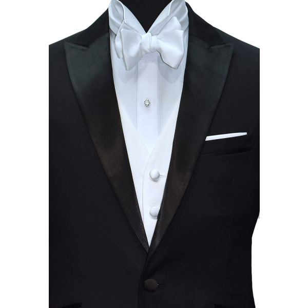BLACK MEN'S PEAK LAPEL TUXEDO - ULTRA SLIM FIT- COAT AND PANTS SET