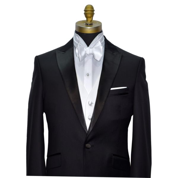 BLACK MEN'S PEAK LAPEL TUXEDO - ULTRA SLIM FIT- COAT AND PANTS SET