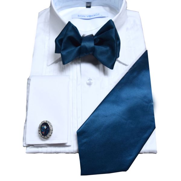PEACOCK BLUE BOWTIE -TIE YOURSELF