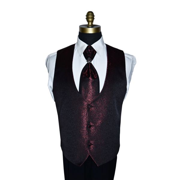 Nehru Tuxedo Ensemble with Scarlet Red Accents-4 Piece