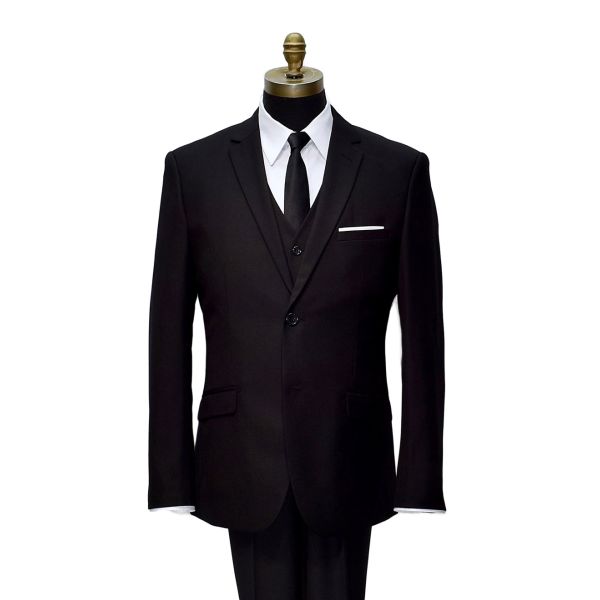 BLACK SATIN SKINNY DRESS TIE