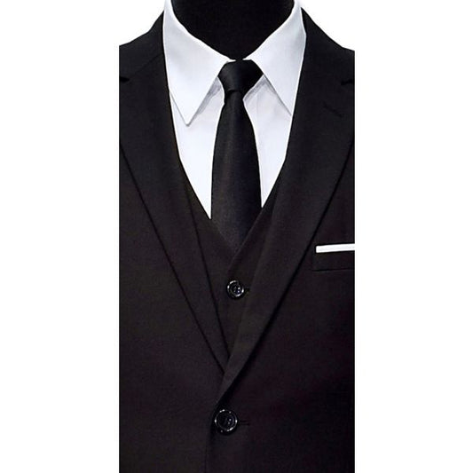 BLACK SATIN SKINNY DRESS TIE