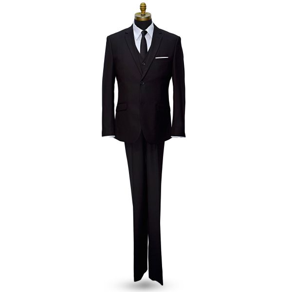 BLACK SATIN SKINNY DRESS TIE