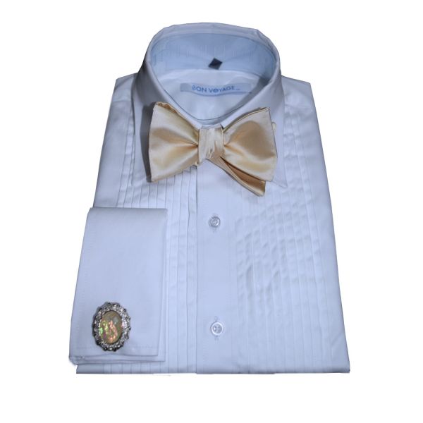 Champagne Bow Tie and Pocket Hankie -SELF TIE