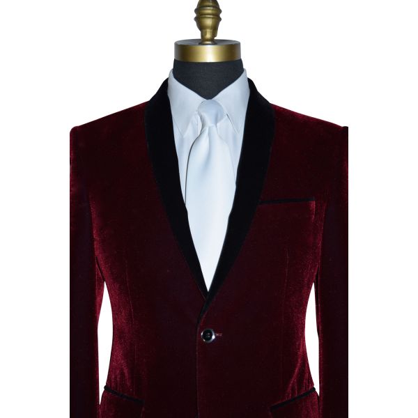 BURGUNDY VELVET DINNER JACKET ENSEMBLE