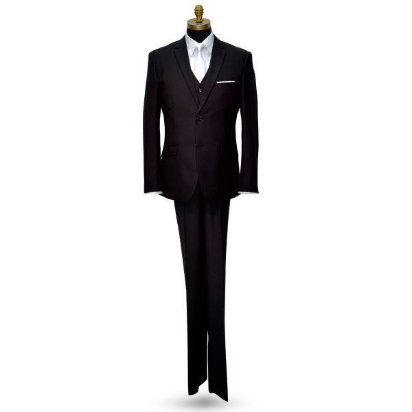 Black Slim Fit Suit - 3 Piece Ensemble. Coat, Pants and Vest