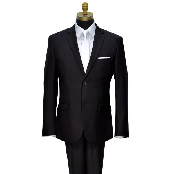 Black Slim Fit Suit - 3 Piece Ensemble. Coat, Pants and Vest