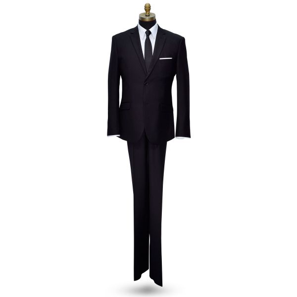 BLACK SATIN SKINNY DRESS TIE