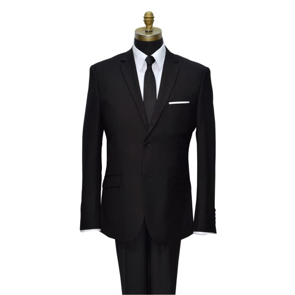 Black Slim Fit Suit - 3 Piece Ensemble. Coat, Pants and Vest