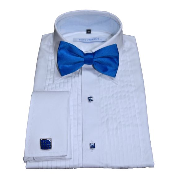 ROYAL BLUE SATIN BOWTIE,  PRE-TIED