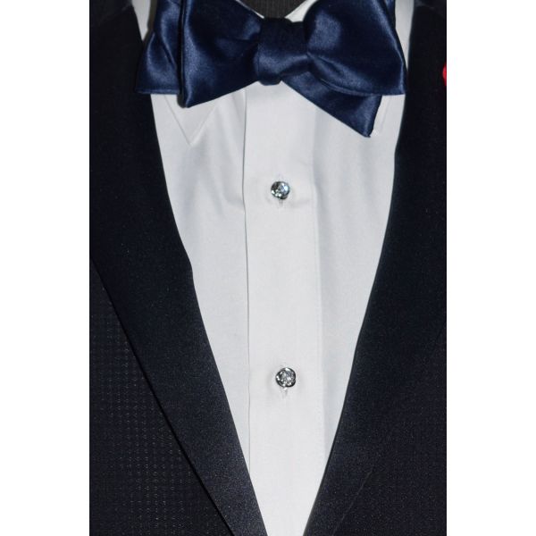 Midnight Blue Swiss Pique Texture Tuxedo Ensemble