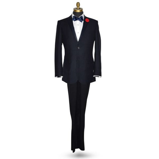 Midnight Blue Swiss Pique Texture Tuxedo Ensemble