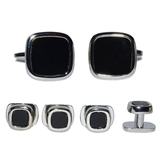 ONYX CUFFLINKS AND STUDS - UNIQUE