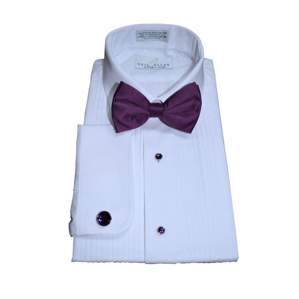 EGGPLANT SATIN BOWTIE,  PRE-TIED