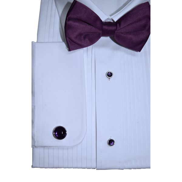 AMETHYST PURPLE CUFFLINKS AND STUDS