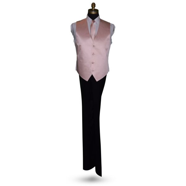 BLUSH LONG NECKTIE WITH SUBTLE STRIPE