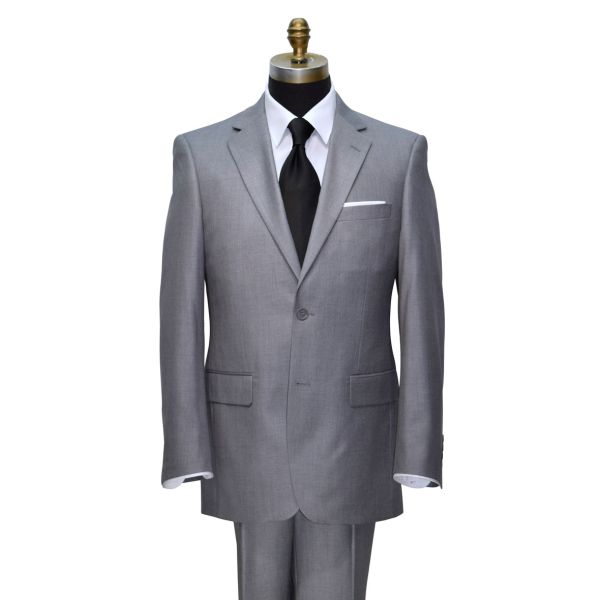 HEATHER MEDIUM GRAY MENS 2 PIECE SUIT ENSEMBLE