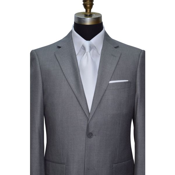 HEATHER MEDIUM GRAY MENS 2 PIECE SUIT ENSEMBLE