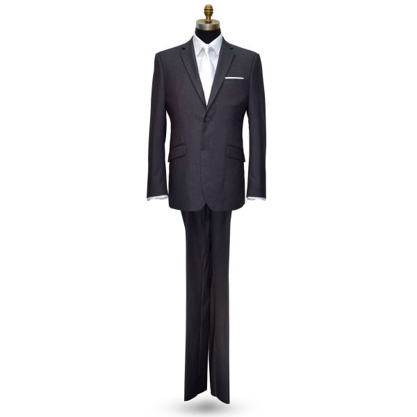 CHARCOAL GRAY MENS SLIM FIT 3 PIECE SUIT VEST ENSEMBLE