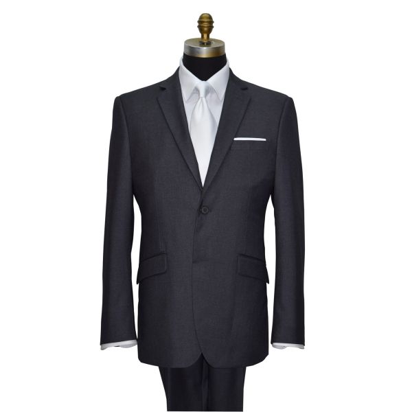 CHARCOAL GRAY MENS SLIM FIT 3 PIECE SUIT VEST ENSEMBLE