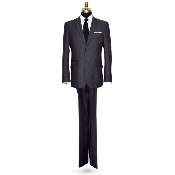 CHARCOAL GRAY MENS SLIM FIT 3 PIECE SUIT VEST ENSEMBLE
