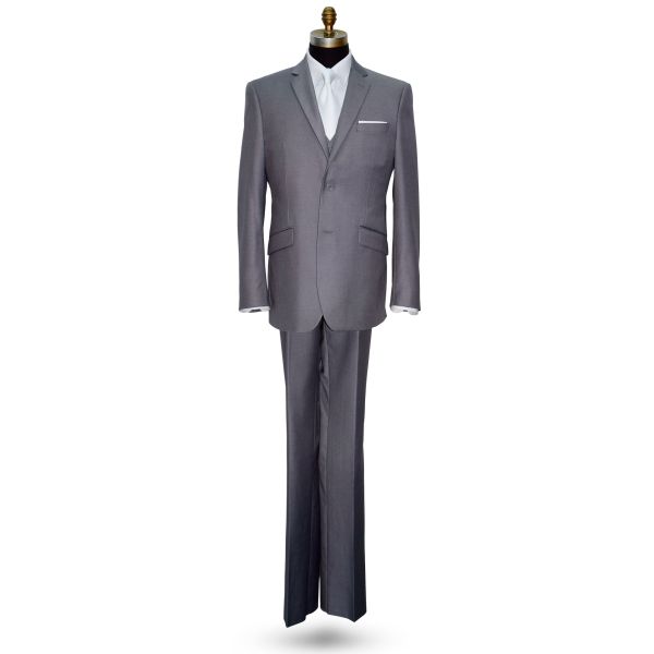 NAPA GRAY MENS SLIM FIT 3 PIECE SUIT VEST ENSEMBLE