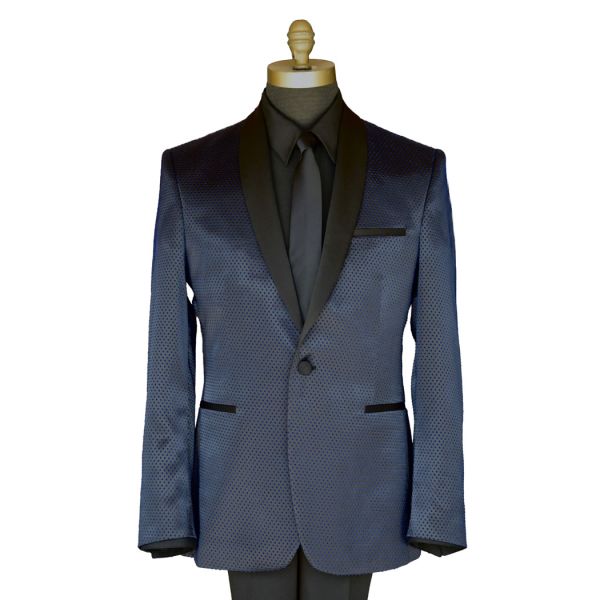 Black-Blue Glaze Shawl Collar Tuxedo Ensemble