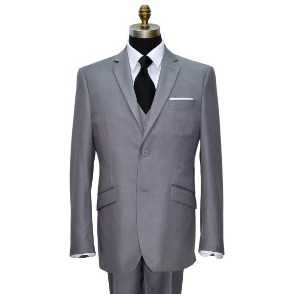 NAPA GRAY MENS SLIM FIT 3 PIECE SUIT VEST ENSEMBLE