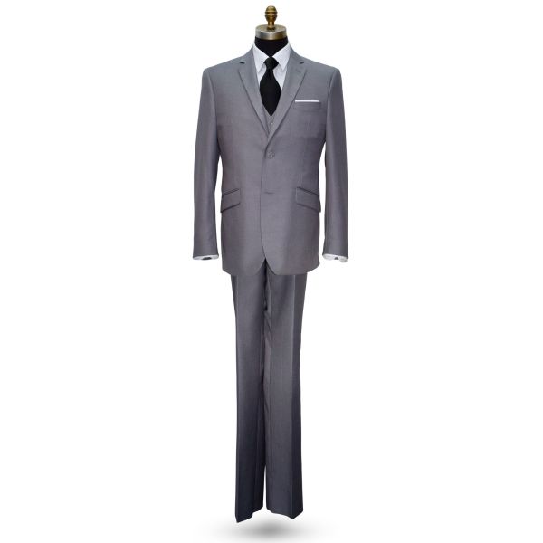 NAPA GRAY MENS SLIM FIT 3 PIECE SUIT VEST ENSEMBLE