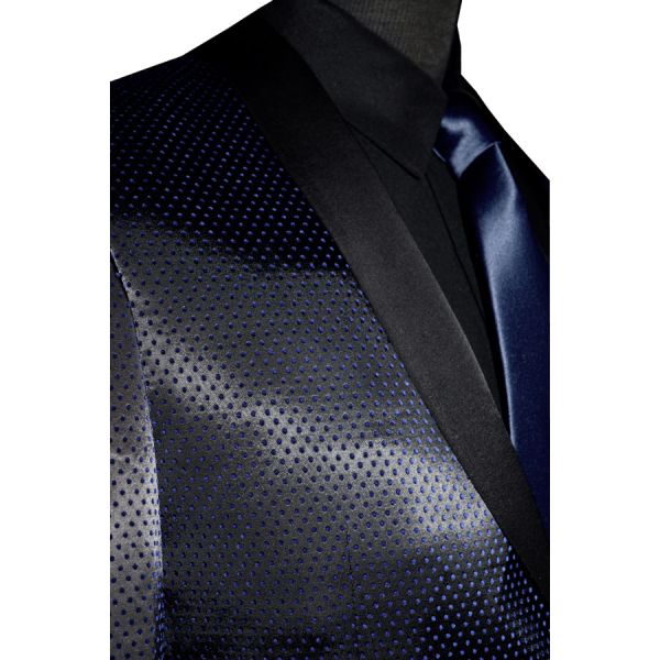 Black-Blue Glaze Shawl Collar Tuxedo Ensemble
