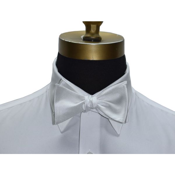 WHITE PIQUE BOWTIE, TIE-YOURSELF