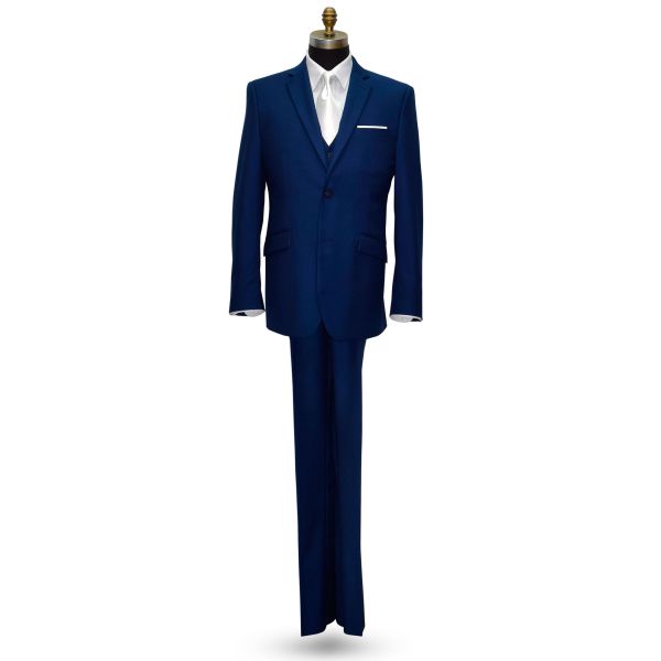 INDIGO BLUE MENS SLIM FIT SUIT ENSEMBLE