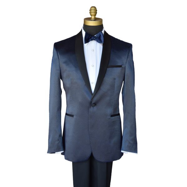 Black-Blue Glaze Shawl Collar Tuxedo Ensemble