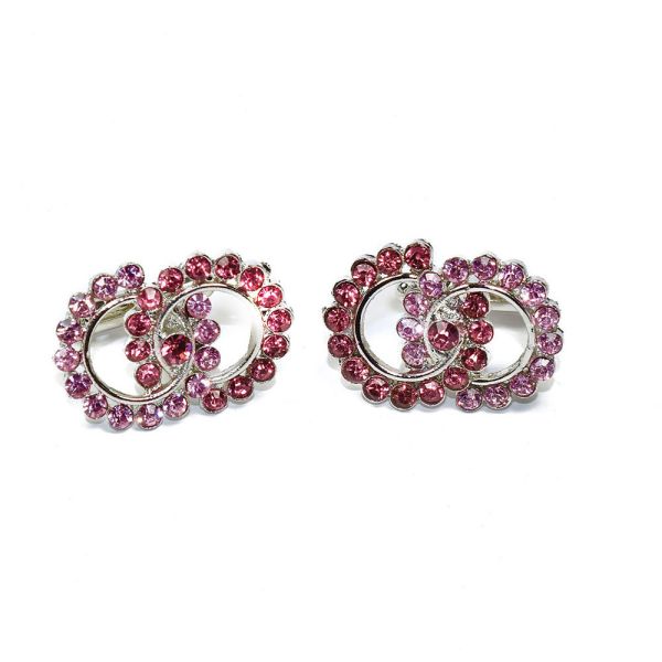 Pink and Rose Crystal Cufflinks