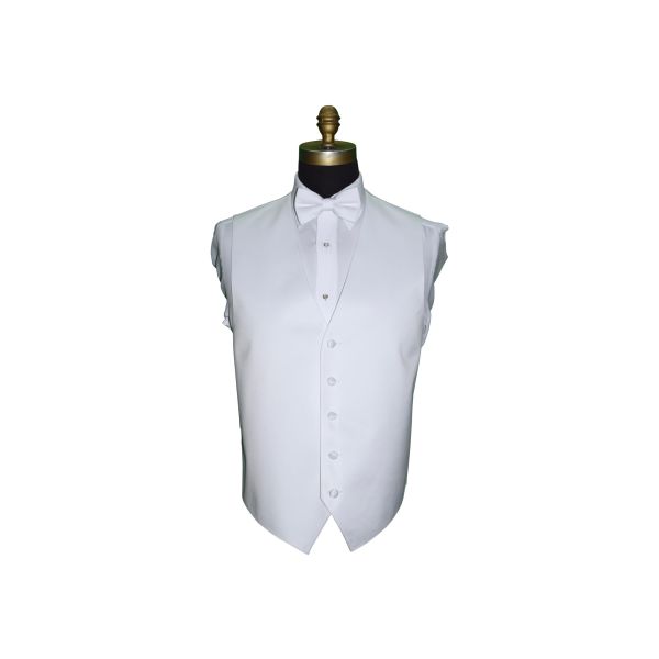 WHITE SATIN VEST