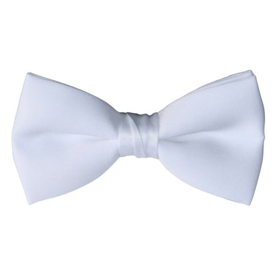 WHITE SATIN BOWTIE, PRE-TIED