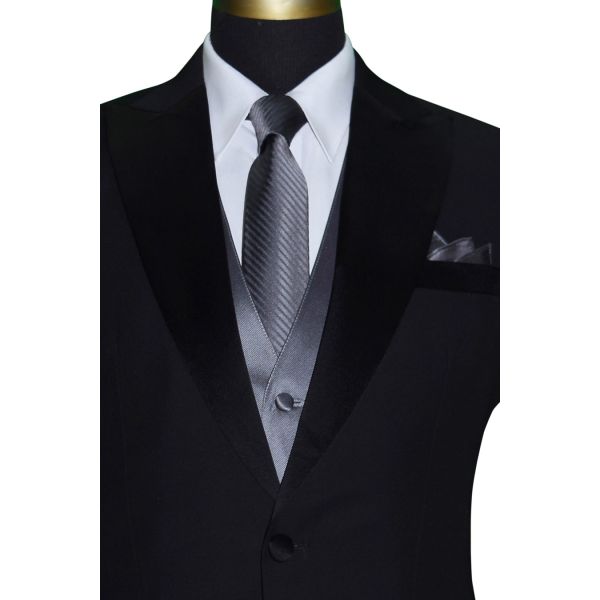 Charcoal Gray Tuxedo Vest