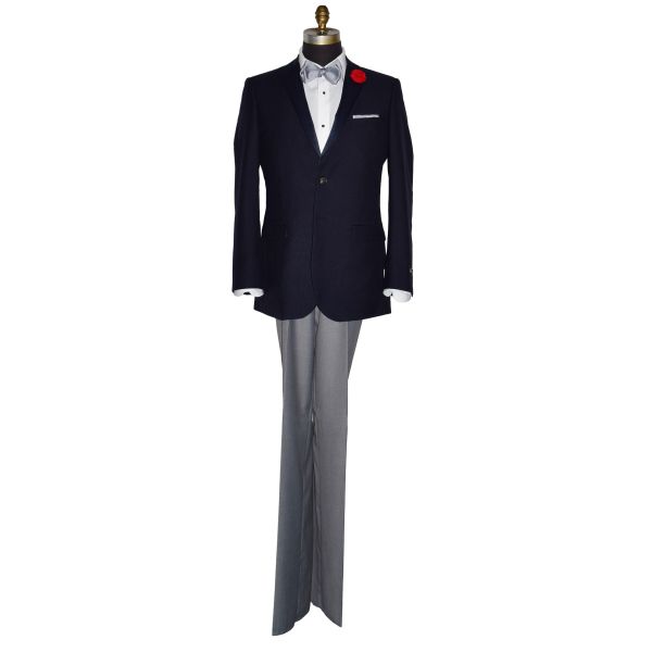Midnight Blue Swiss Pique Texture Tuxedo Ensemble