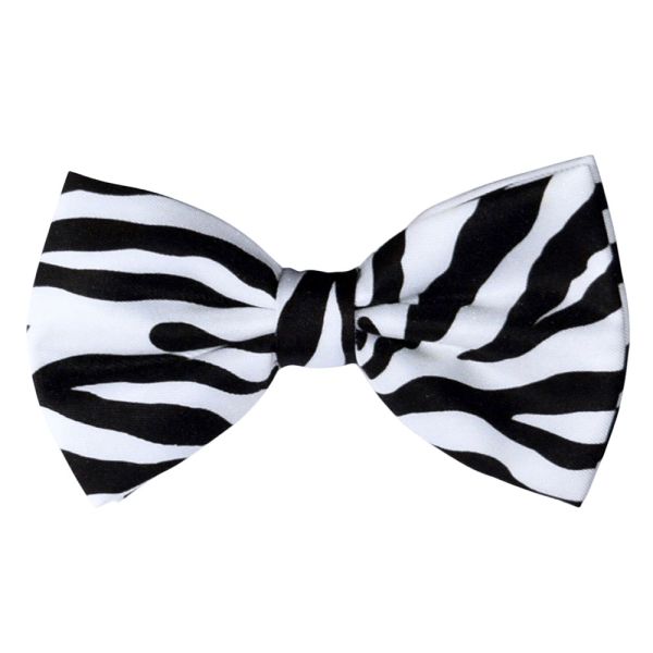 ZEBRA PRINT BOWTIE, PRE-TIED