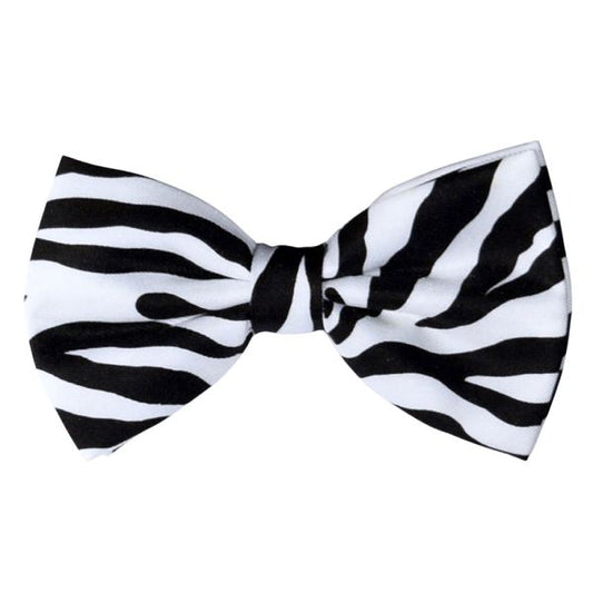 ZEBRA PRINT BOWTIE, PRE-TIED