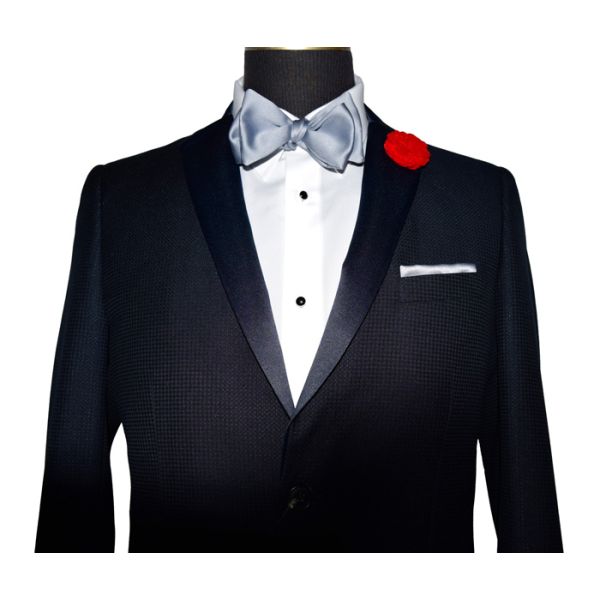 Midnight Blue Swiss Pique Texture Tuxedo Ensemble